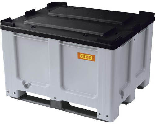 Große Kunststoffbox mit Deckel und Cemo Logo