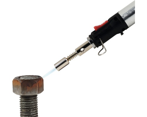 Schweißbrenner beim Erhitzen einer Schraube