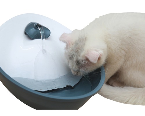 Katze trinkt aus einem Katzenbrunnen