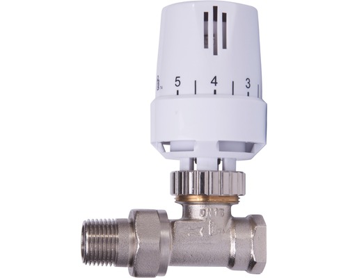 Thermostat Set Durchgangsform 1/2 Zoll weiß Thermostatventil mit weißem Thermostatkopf zur Heizungssteuerung