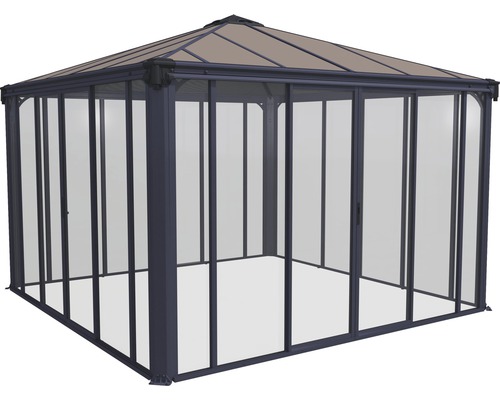 Pavillon mit transparenten Wänden und Dach