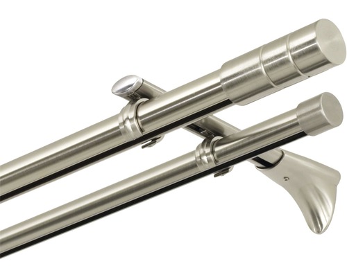 Doppelgardinenstange aus Metall mit Halterung