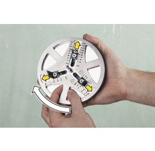 Bohrschablone für Bohrlochdurchmesser in der Anwendung