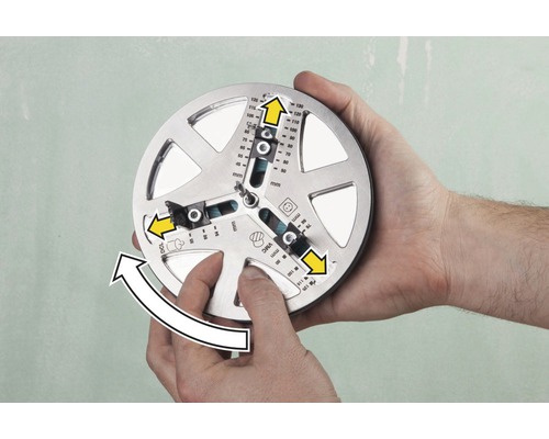 Bohrschablone für Bohrlochdurchmesser in der Anwendung