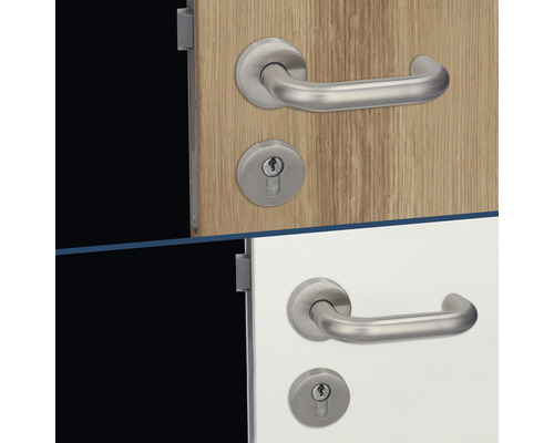 Türdrückergarnitur auf Türblatt montiert