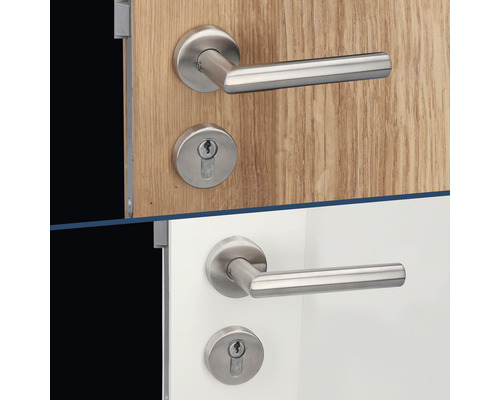 Rosettengarnitur Moskau II edelstahl/satiniert PZ mit 2x | HORNBACH