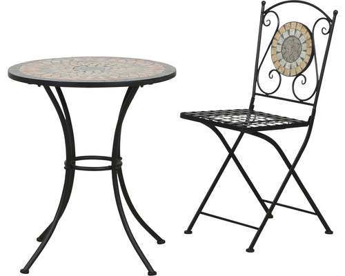 Gartentisch und Gartenstuhl mit Mosaik