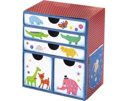 Kommode mit Tiermotiven und mehreren Schubladen