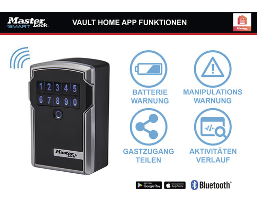 Master Lock iSmart Lock Schlüsseltresor mit digitalem Zahlencode und App Funktionen