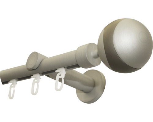 Gardinenstange mit Kugelende und Gardinenröllchen