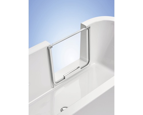 Badewanne mit Duschabtrennung aus Glas