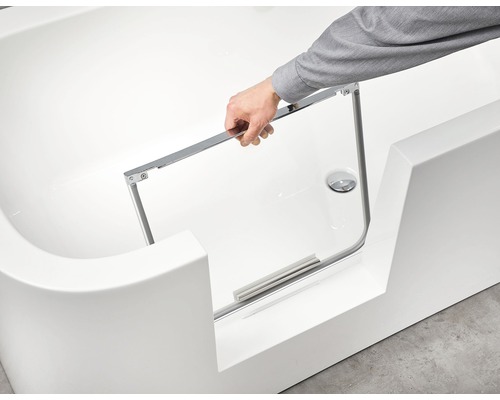 Badewanne mit Badewannentür aus Glas