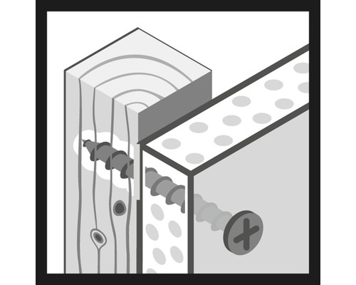 Illustration einer Holzverbindung mit Schrauben