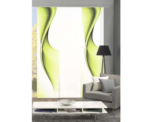 Schiebegardine 3er-Set Easton apfelgrün 60x245 cm