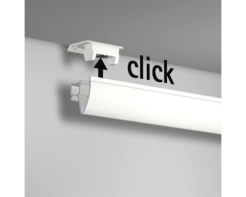 Montage einer LED-Leiste mit Klickmechanismus
