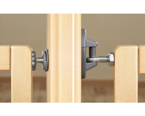 Befestigungselemente an einem Holzgeländer