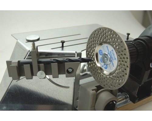 Bohrer Schleifgerät mit Bohrer und Schleifscheibe