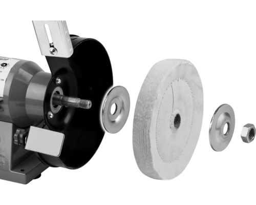 Poliermaschine mit Polierscheibe und Zubehör