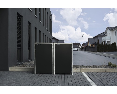 Mülltonnenbox HIDE Kunststoff 139,4x80,7x115,2 cm schwarz-0