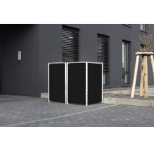 Mülltonnenbox HIDE Kunststoff 139,4x80,7x115,2 cm schwarz-thumb-1