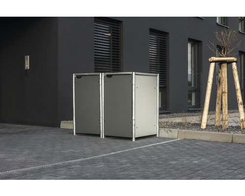 Mülltonnenbox HIDE Kunststoff 139,4x80,7x115,2 cm grau