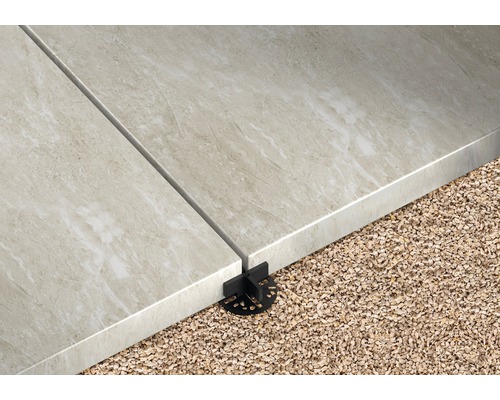 Terrassenplatten verlegt mit Plattenlager auf Kiesbett