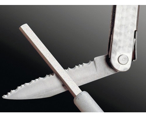 Messer mit Wellenschliff und Wetzstab