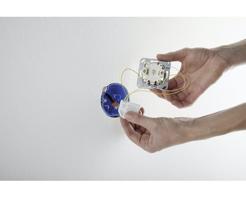 Installation eines Lichtschalters mit einem Schaltereinsatz und einer Unterputzdose