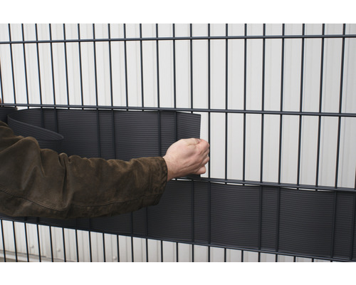 Sichtschutzstreifen Für Stabmattenzaun – Grau Matt, 650 G/qm, 35m X 19 Cm Inkl. Befestigungsclips RAL 7038
