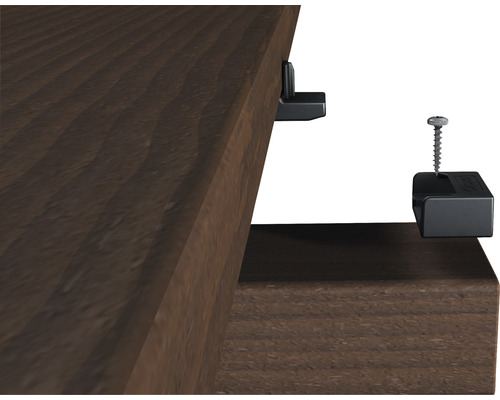 Terrassendiele Befestigung mit Montage Clip und Schraube