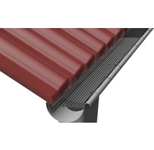 Dachrinnenabdeckung aus Gitter am Dach