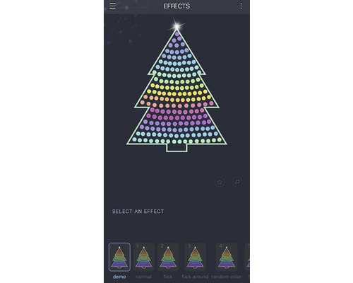 Smartphone-App zur Steuerung der Effekte einer LED-Lichterkette in Form eines Weihnachtsbaums