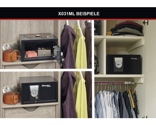 Beispiele für Master Lock Tresore im Kleiderschrank