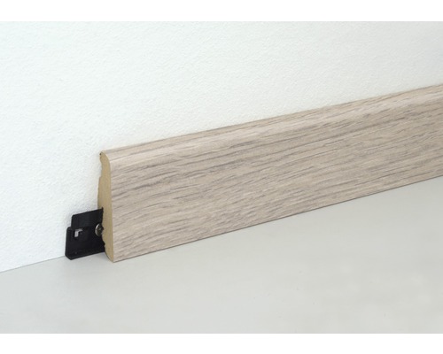 Sockelleiste aus Holz mit Befestigungsclip