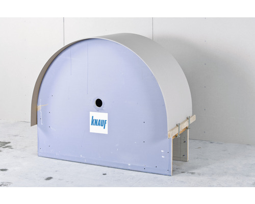 Konstruktion aus Gipskartonplatten mit Knauf Logo