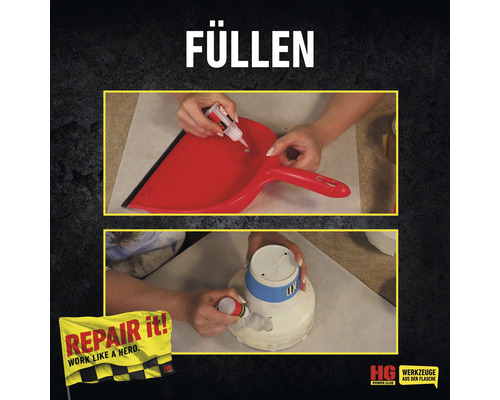 Auffüllen von Gegenständen mit Klebstoff