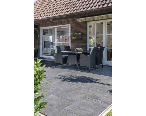 Beton Terrassenplatte 2in1 Kombiplatte iStone Duocera basalt 60 x 60 x 4 cm