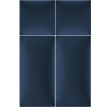 Vier blaue Wandfliesen mit geraden Kanten