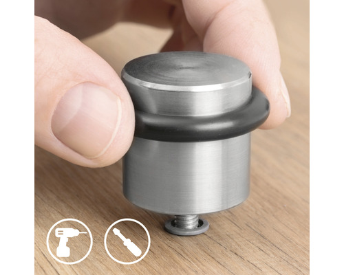 Türstopper aus Metall mit Gummiring und Schraube zur Montage