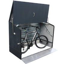 Geöffnete Fahrradbox mit Mountainbike