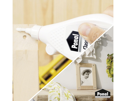 Ponal Classic Holzleim in Anwendung auf Holz