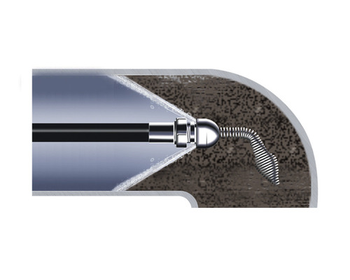 Rohrreinigungswerkzeug mit Spirale in einem Rohr