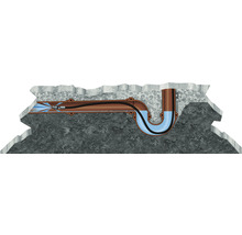 Illustration einer Rohrreinigung mit einer Spirale