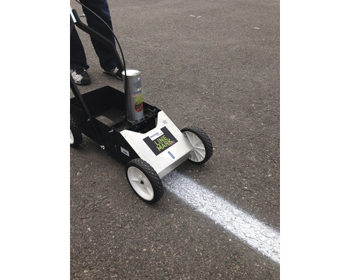 Linienmarkierungsgerät mit Sprühdose für Markierungsarbeiten