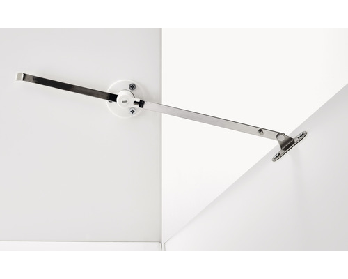 Möbelbeschlag mit Haltearm zur Befestigung an einem Möbelstück