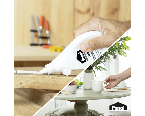 Anwendung von Holzleim für Holzreparaturarbeiten mit Ponaleim