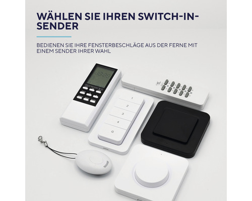Auswahl an Funk-Handsendern zur Fernbedienung von Fensterbeschlägen