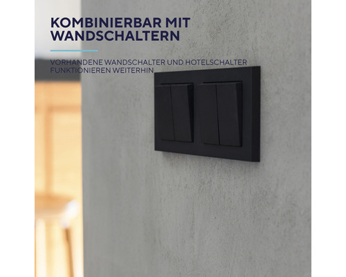 Schwarzer Doppel-Lichtschalter für die Wandmontage