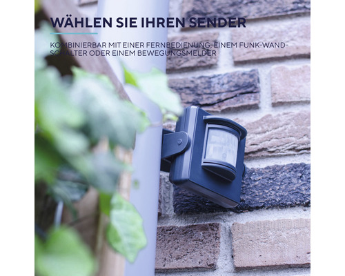 Bewegungsmelder zur Wandmontage aussen.