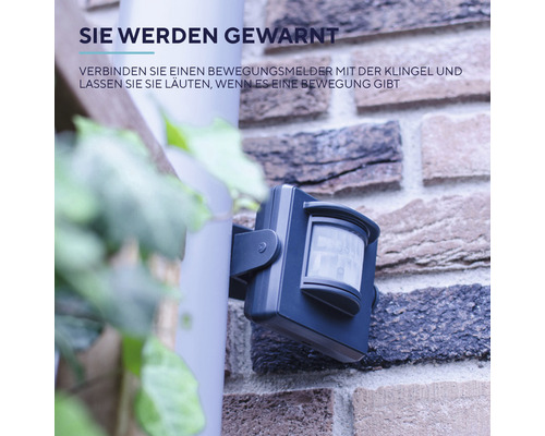 Bewegungsmelder zur Klingelverbindung an einer Ziegelwand